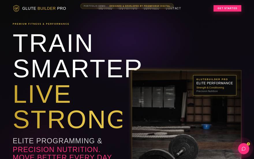 Screenshot of the Glute Builder Pro website